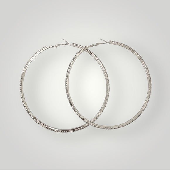 3.75” Rhinestone Hoops - Picture 3 of 3
